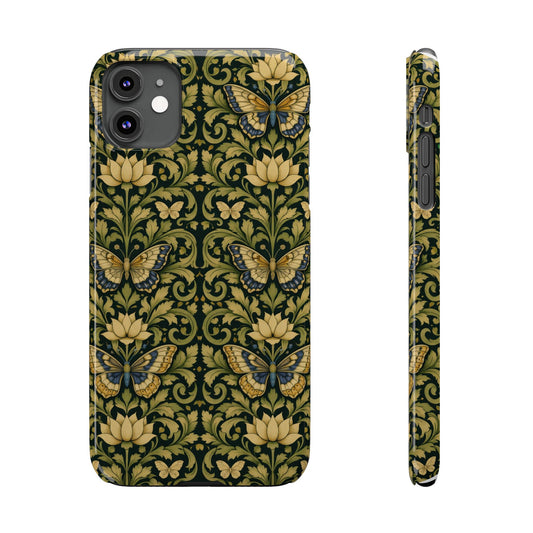 Victorian Butterfly Slim Phone Case — Vintage Floral Pattern