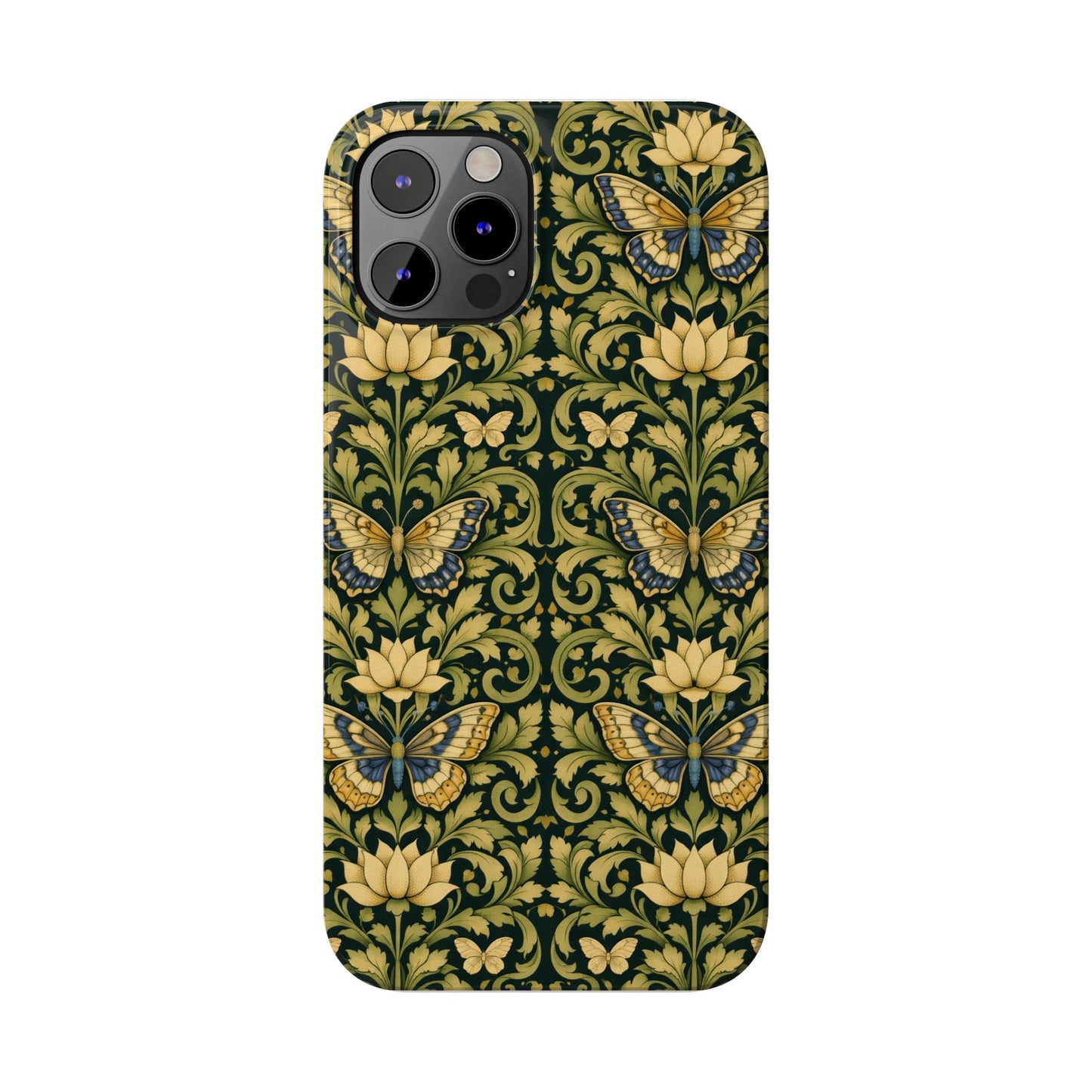 Victorian Butterfly Slim Phone Case — Vintage Floral Pattern