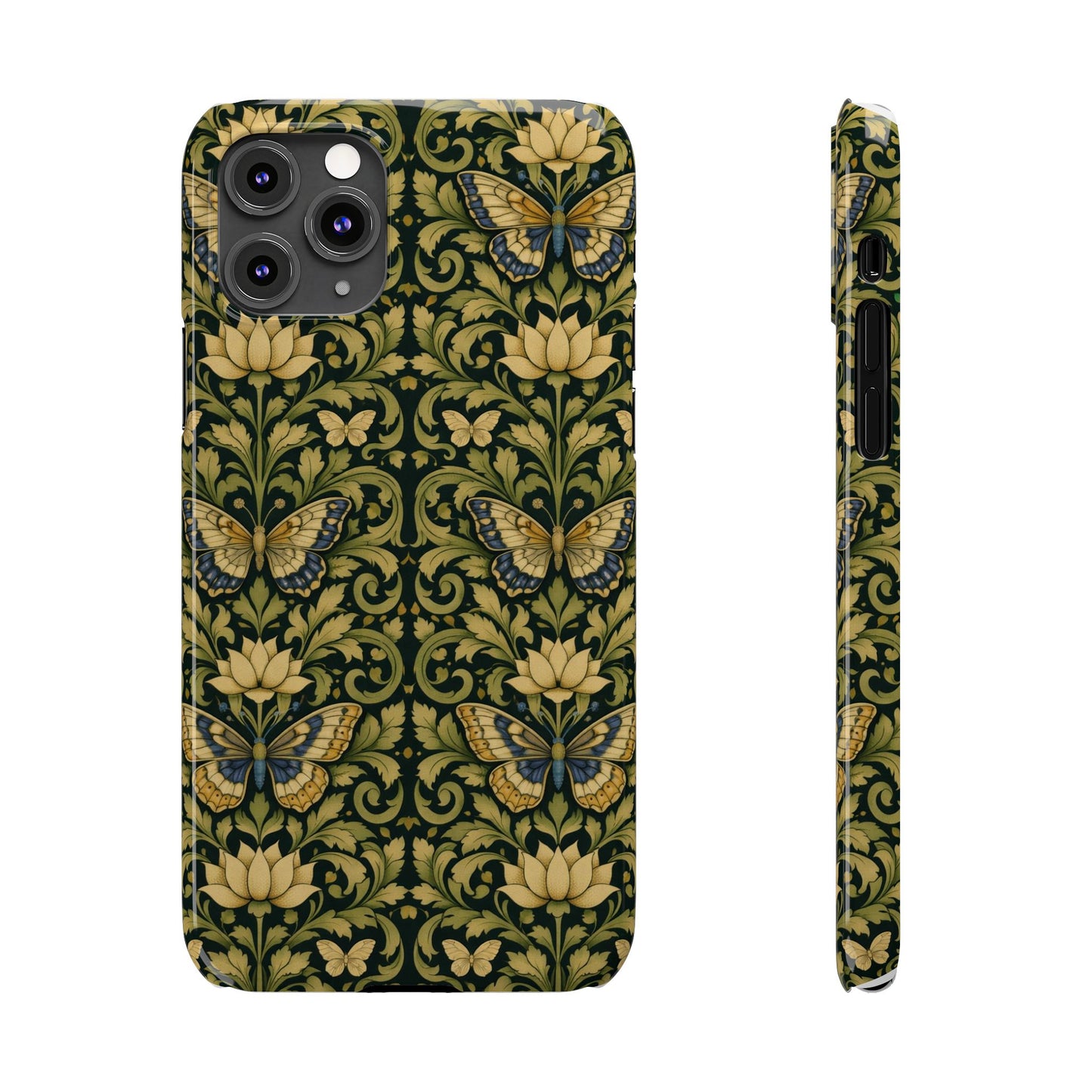 Victorian Butterfly Slim Phone Case — Vintage Floral Pattern