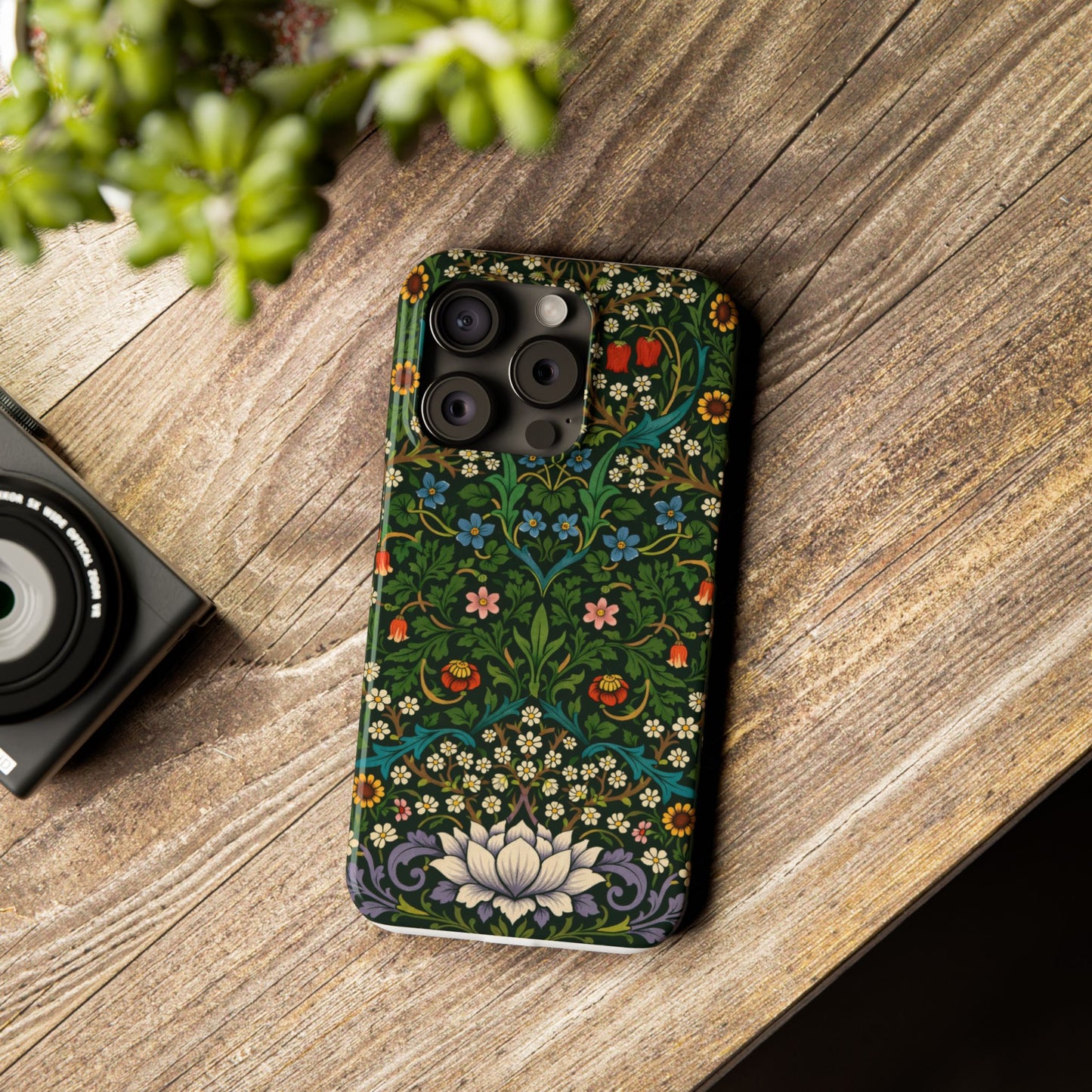 Slim Phone Case — Vintage Floral William Morris Style Pattern