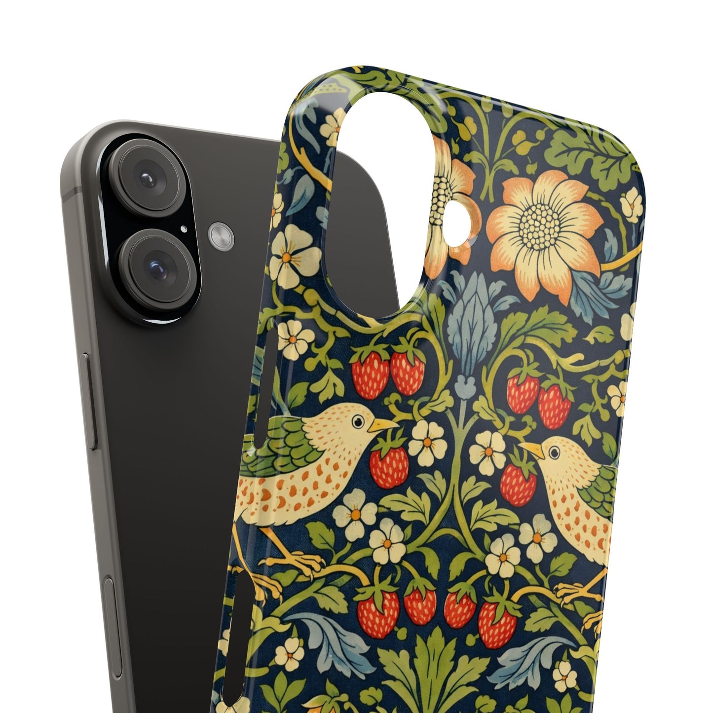 Slim Phone Case — Vintage William Morris Strawberry Thief Floral Pattern