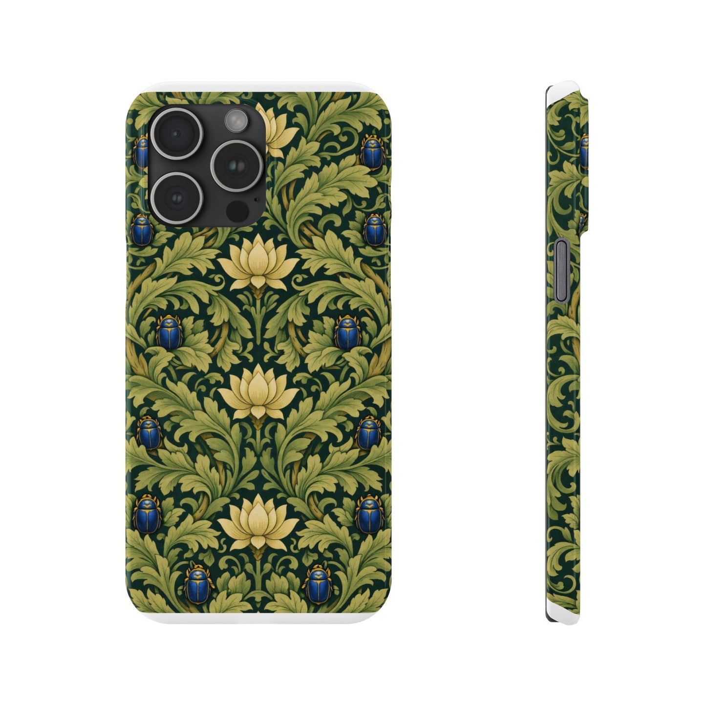 Vintage William Morris Green Lotus & Beetle Slim Phone Case