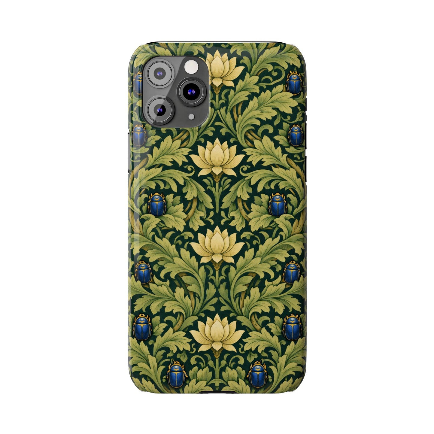 Vintage William Morris Green Lotus & Beetle Slim Phone Case