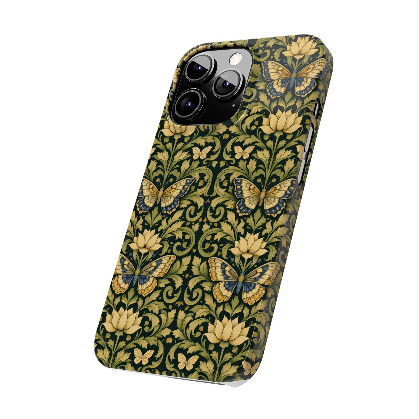 Victorian Butterfly Slim Phone Case — Vintage Floral Pattern