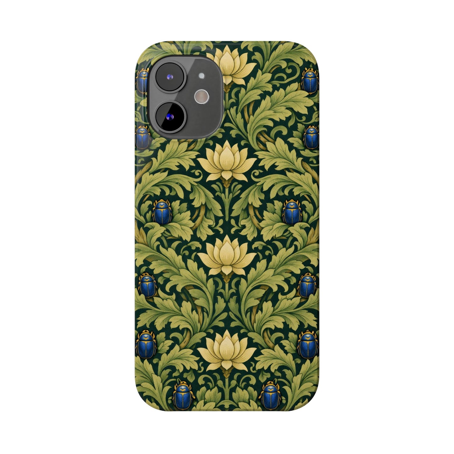 Vintage William Morris Green Lotus & Beetle Slim Phone Case