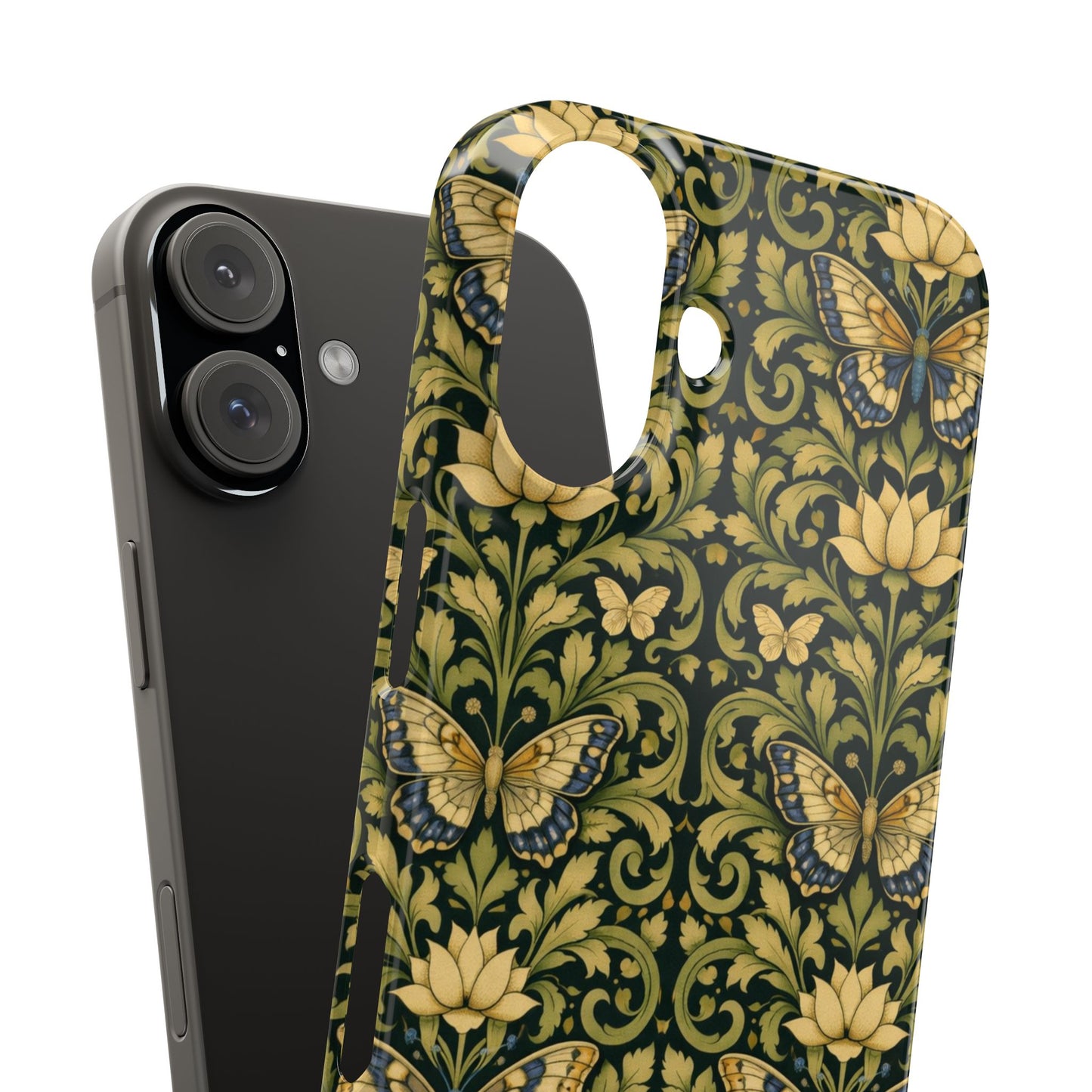 Victorian Butterfly Slim Phone Case — Vintage Floral Pattern