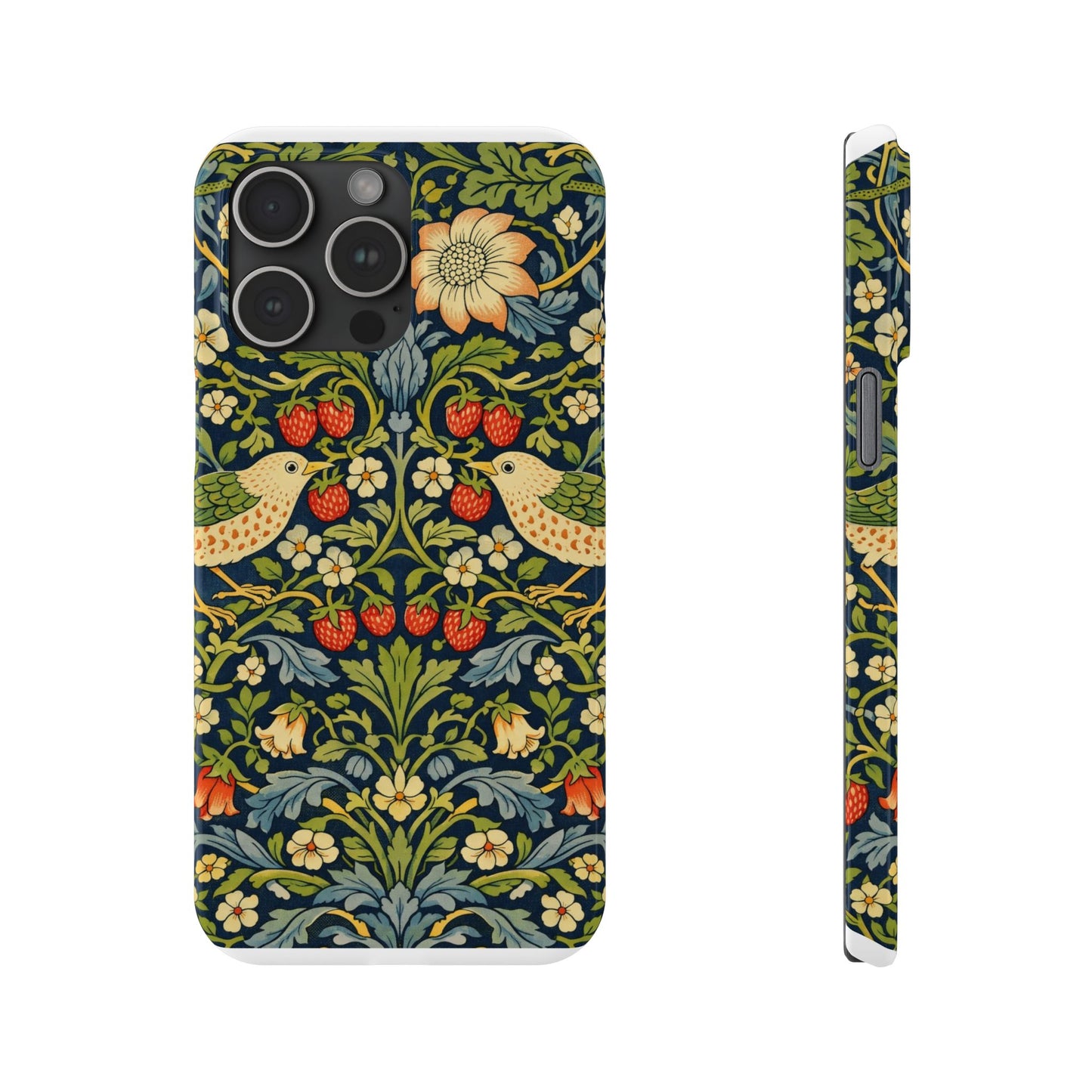 Slim Phone Case — Vintage William Morris Strawberry Thief Floral Pattern