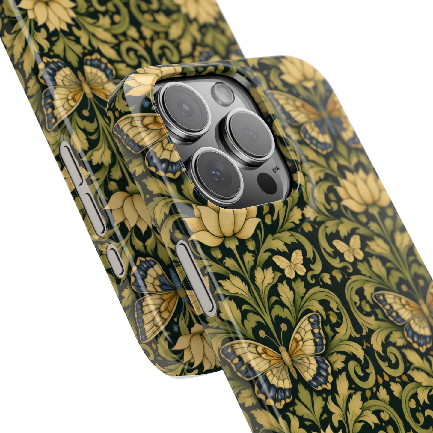 Victorian Butterfly Slim Phone Case — Vintage Floral Pattern