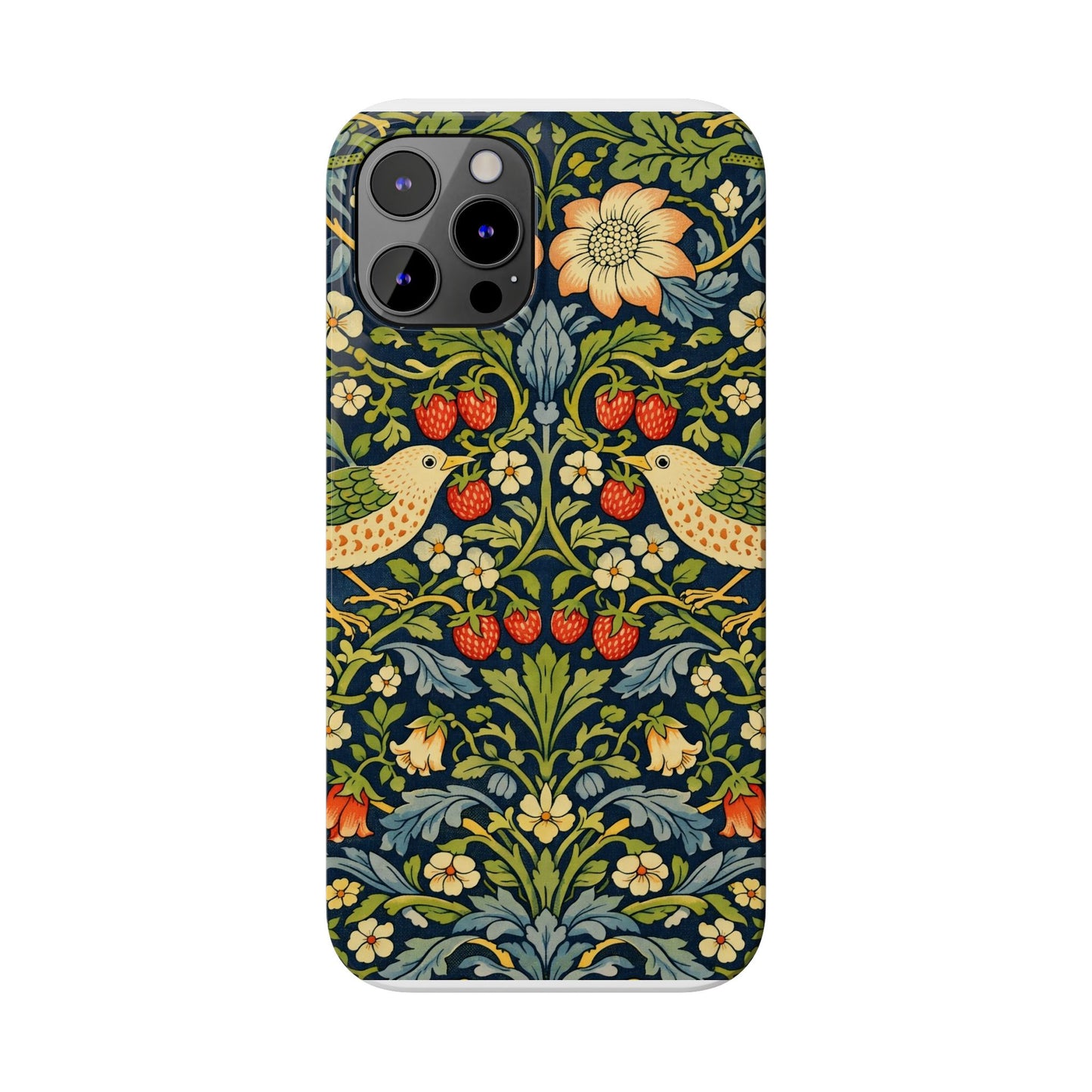 Slim Phone Case — Vintage William Morris Strawberry Thief Floral Pattern
