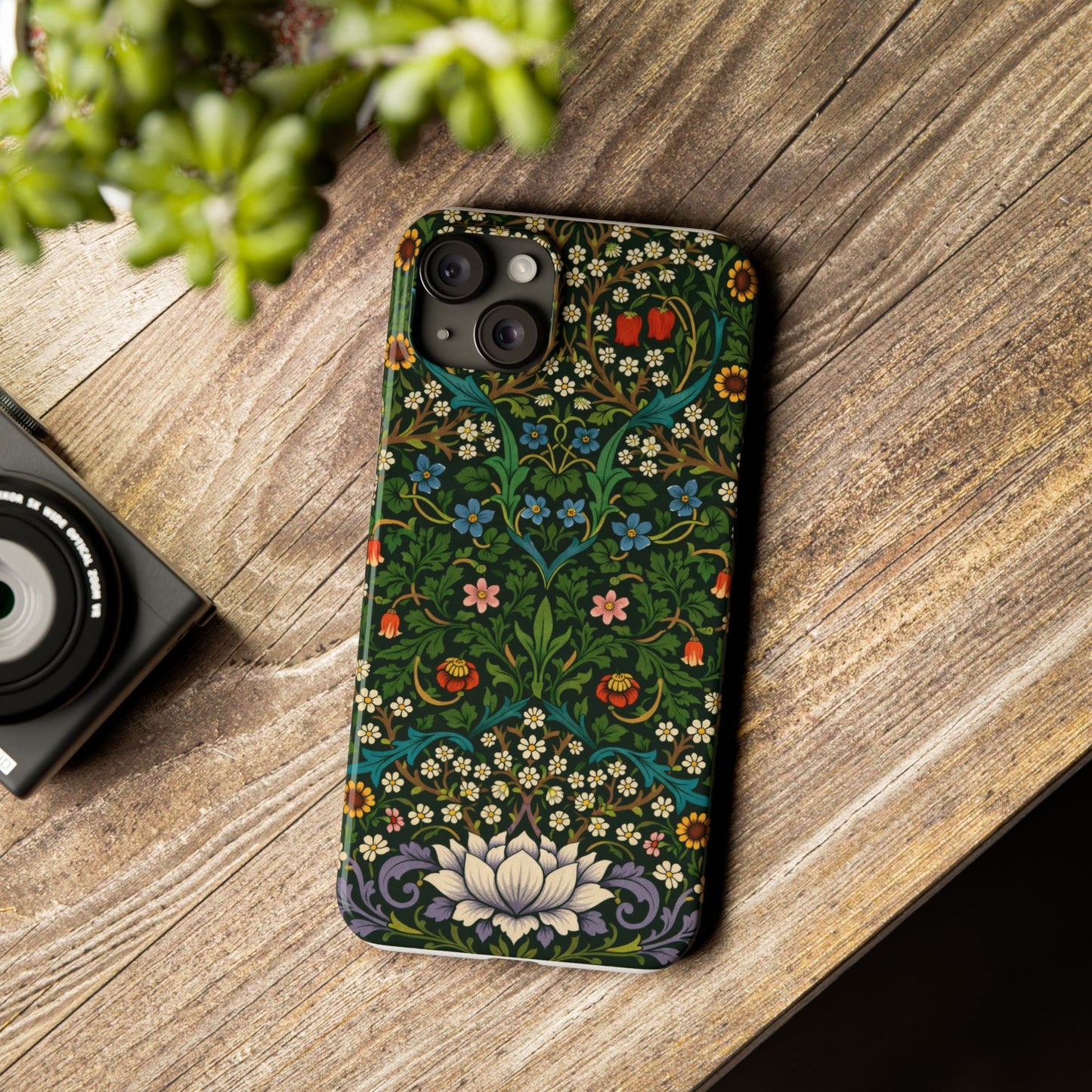 Slim Phone Case — Vintage Floral William Morris Style Pattern