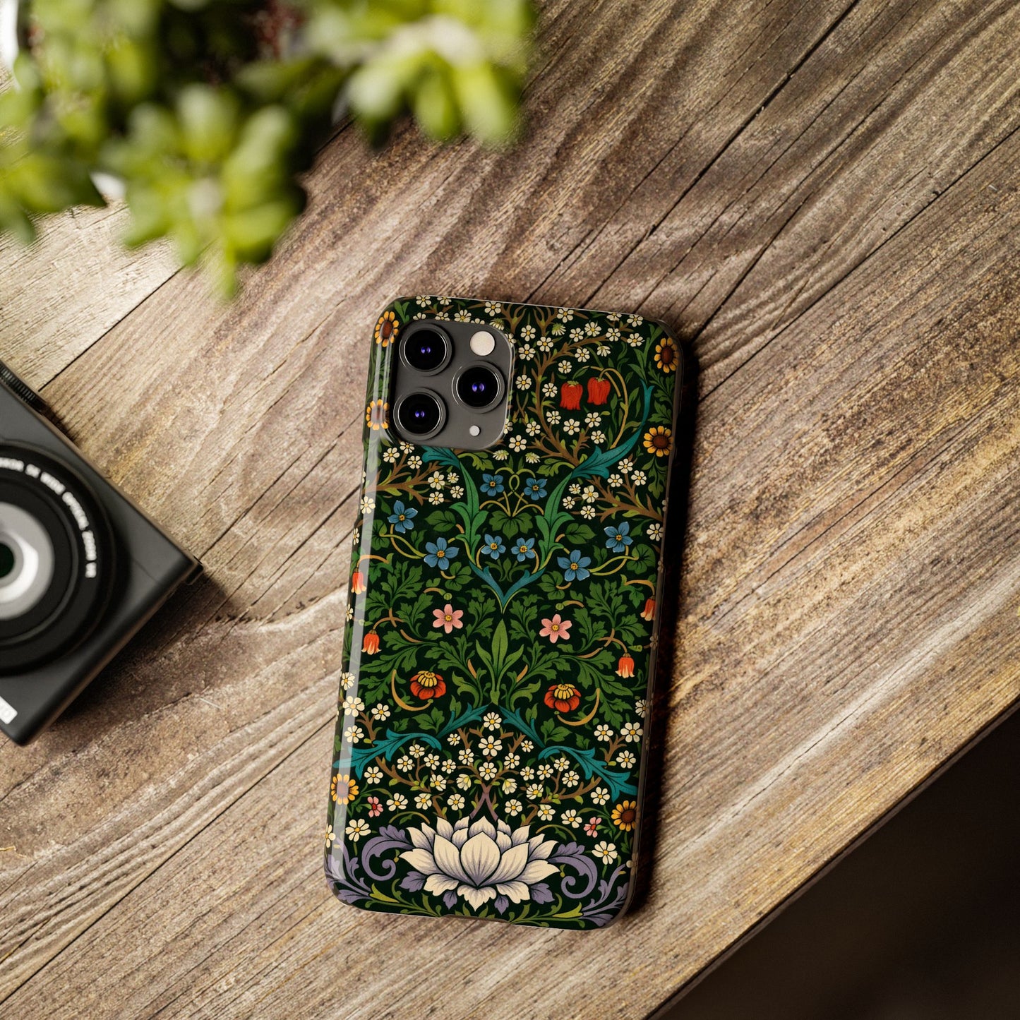 Slim Phone Case — Vintage Floral William Morris Style Pattern