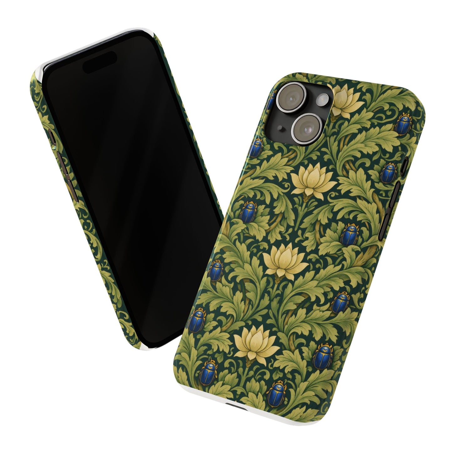 Vintage William Morris Green Lotus & Beetle Slim Phone Case