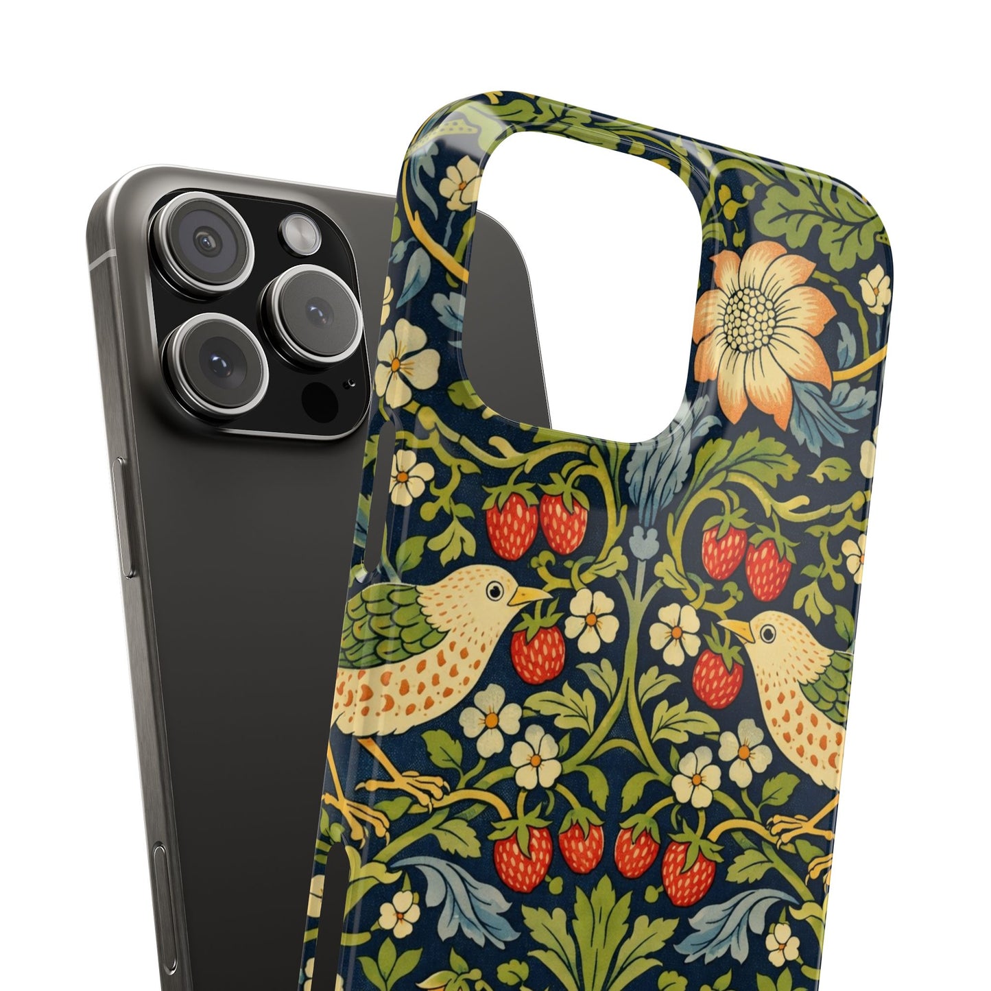 Slim Phone Case — Vintage William Morris Strawberry Thief Floral Pattern