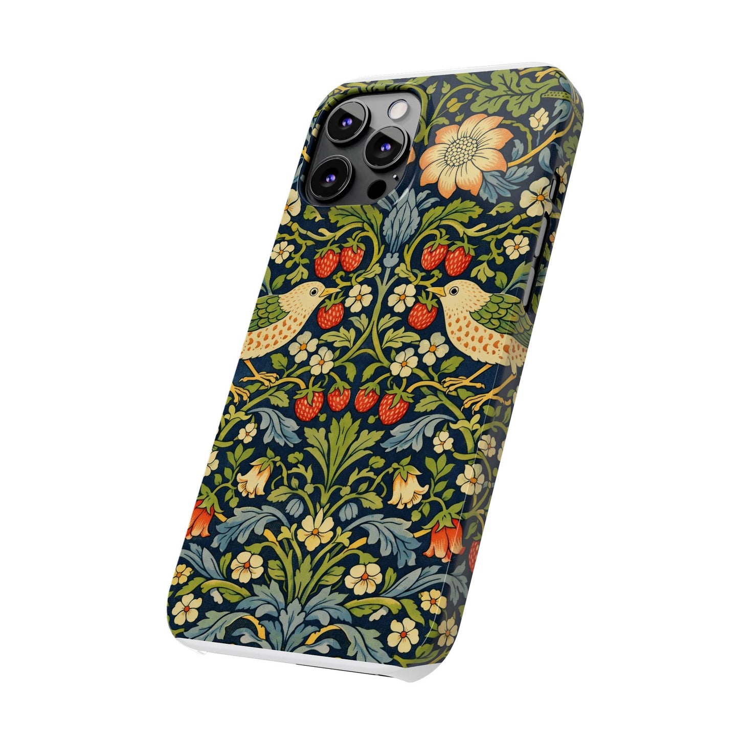 Slim Phone Case — Vintage William Morris Strawberry Thief Floral Pattern