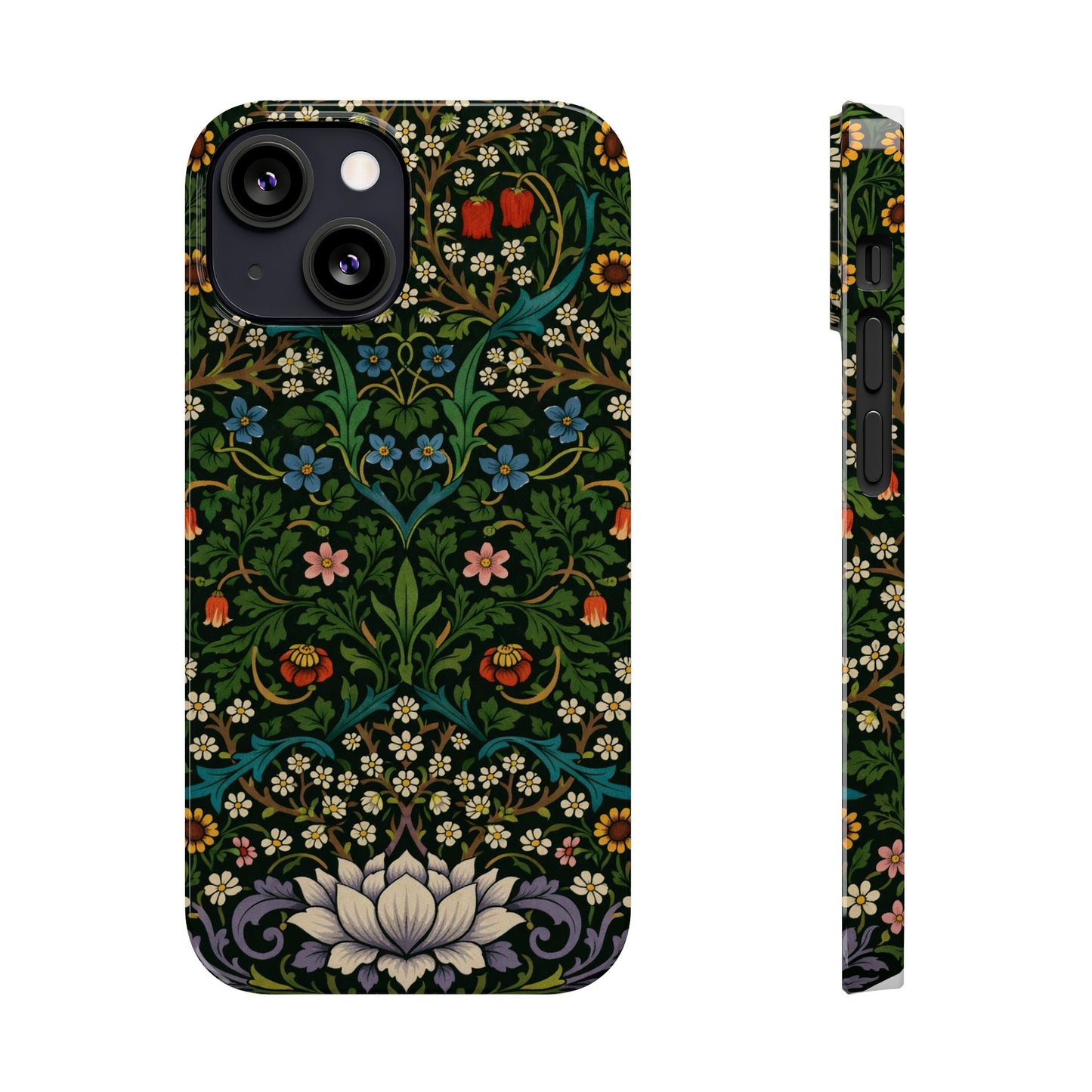 Slim Phone Case — Vintage Floral William Morris Style Pattern