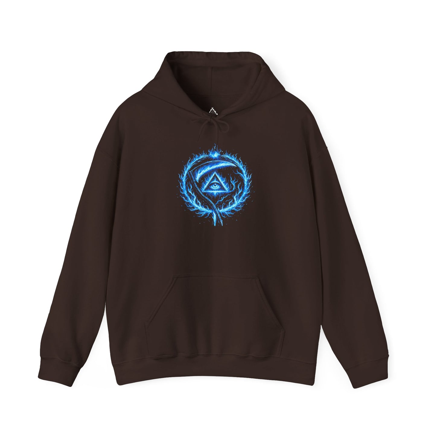 Blue Flame Ouroboros Hoodie – Mystic Eye Symbol Pullover