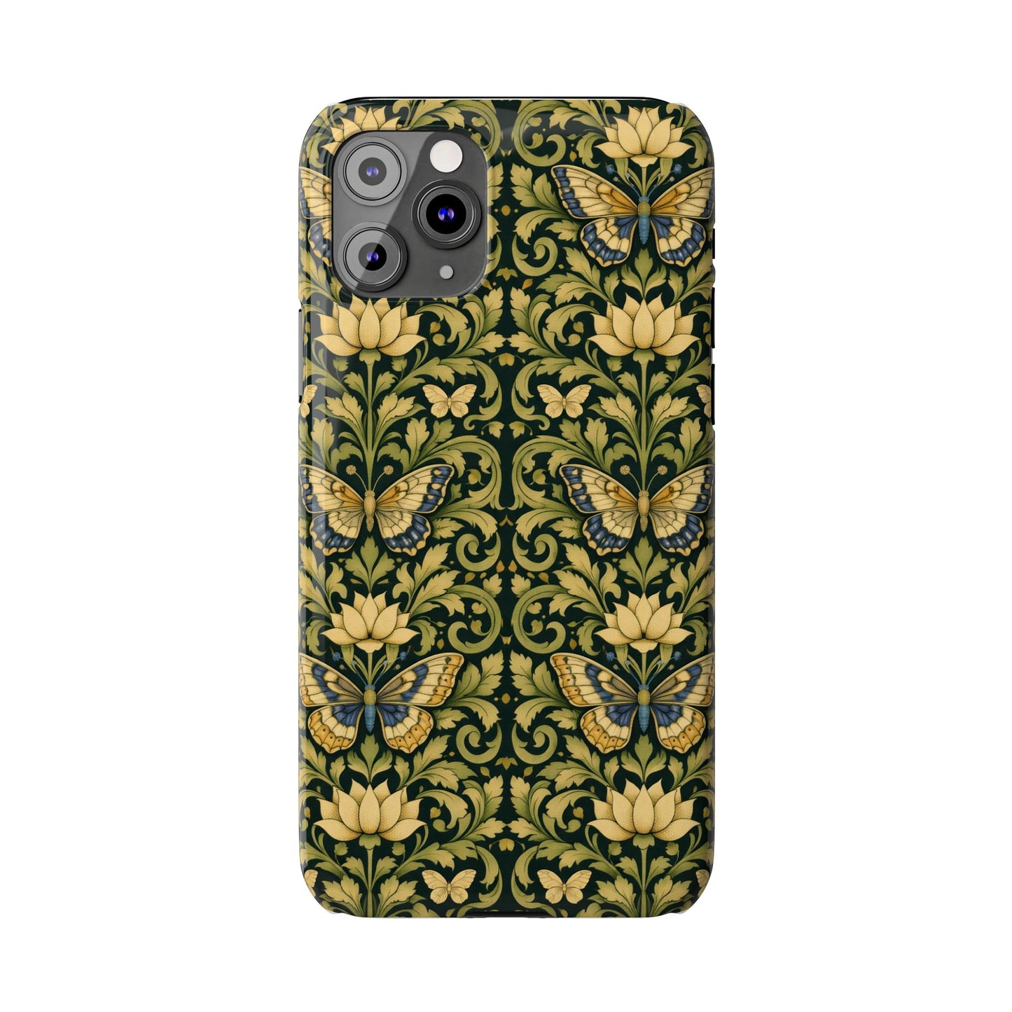 Victorian Butterfly Slim Phone Case — Vintage Floral Pattern