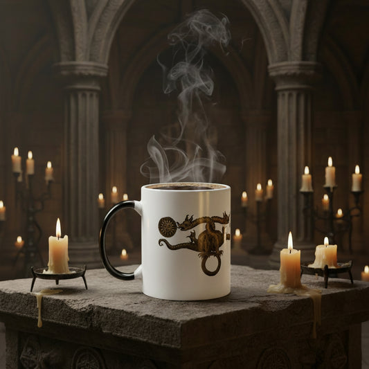 Dragon Ouroboros Color-Changing Mug — 11oz Morphing Heat-Sensitive Coffee Cup