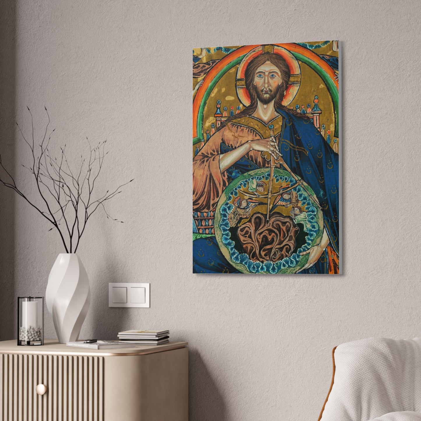 Religious Icon Canvas Print — Christ Pantokrator Stretched 1.5"