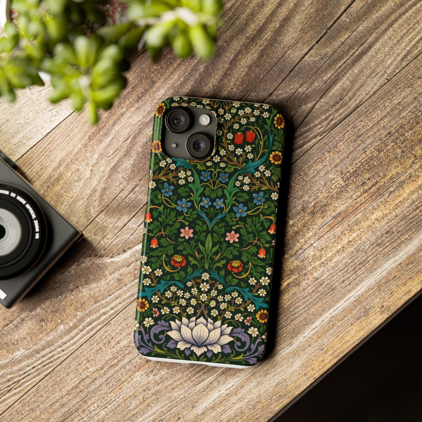 Slim Phone Case — Vintage Floral William Morris Style Pattern