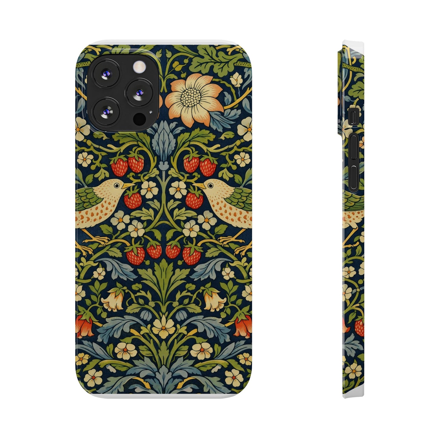 Slim Phone Case — Vintage William Morris Strawberry Thief Floral Pattern