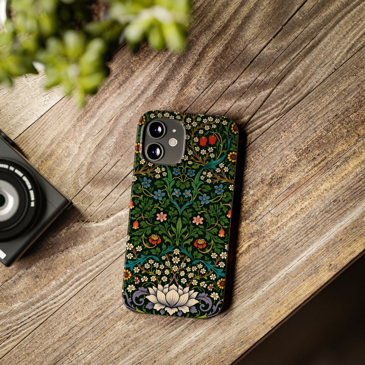 Slim Phone Case — Vintage Floral William Morris Style Pattern