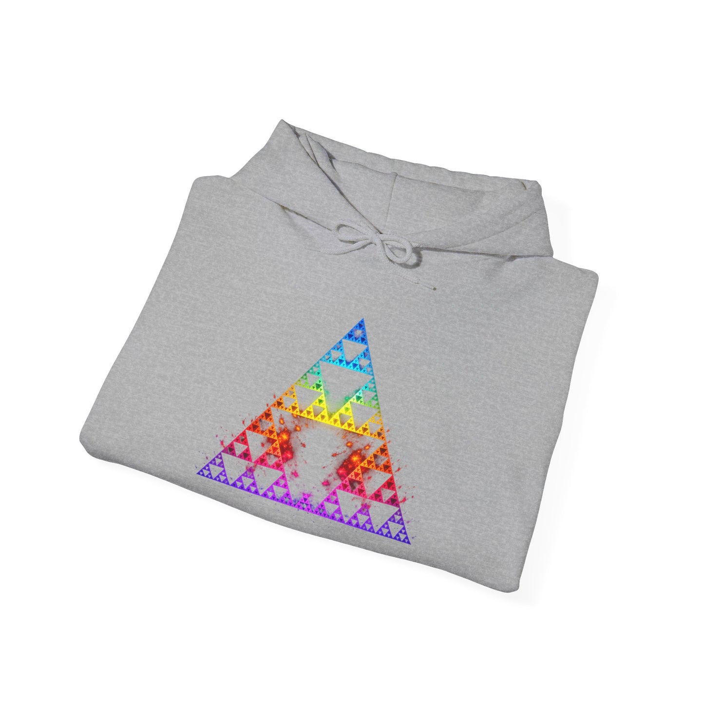 Sierpiński Fractal Hoodie — Rainbow Sacred Geometry Pullover