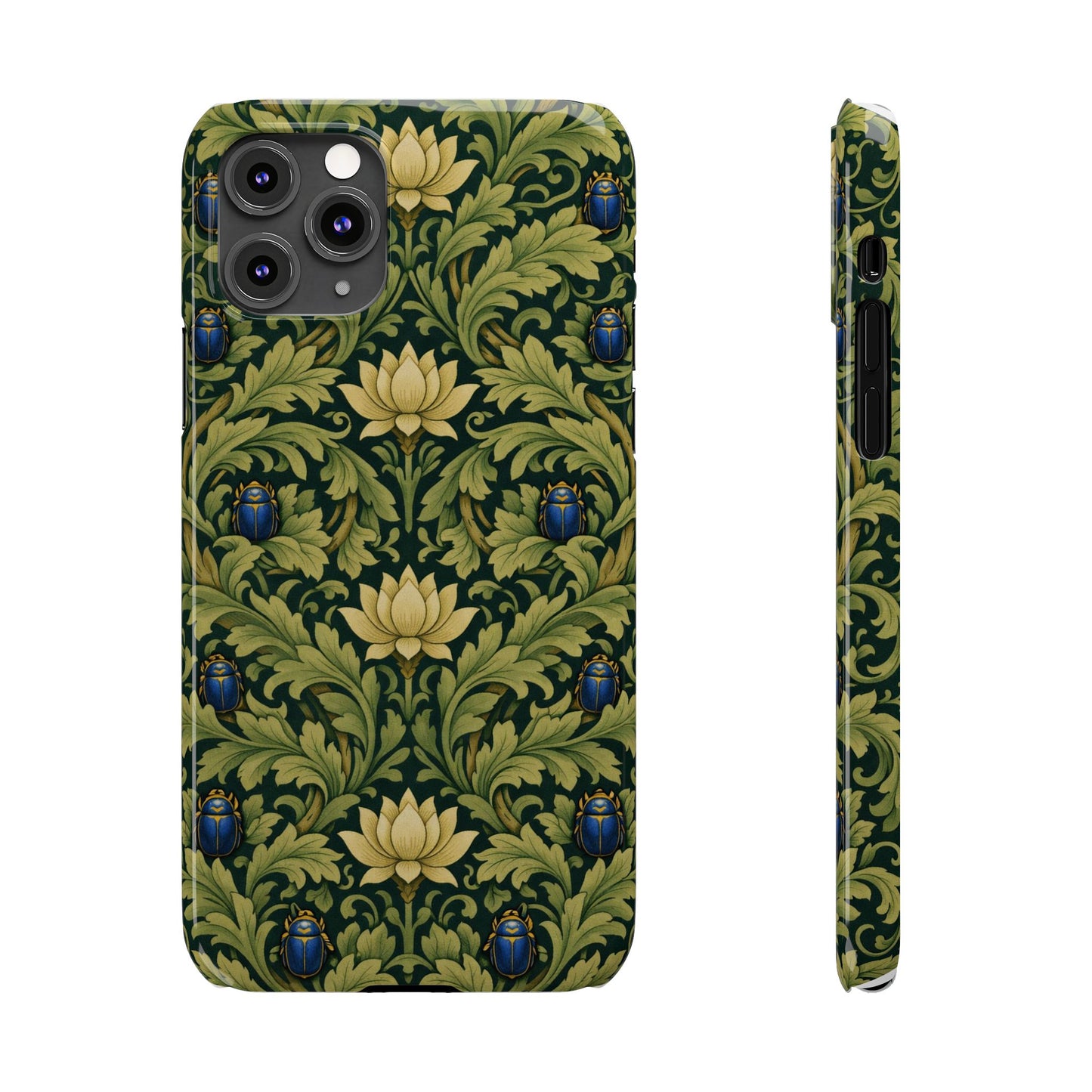 Vintage William Morris Green Lotus & Beetle Slim Phone Case