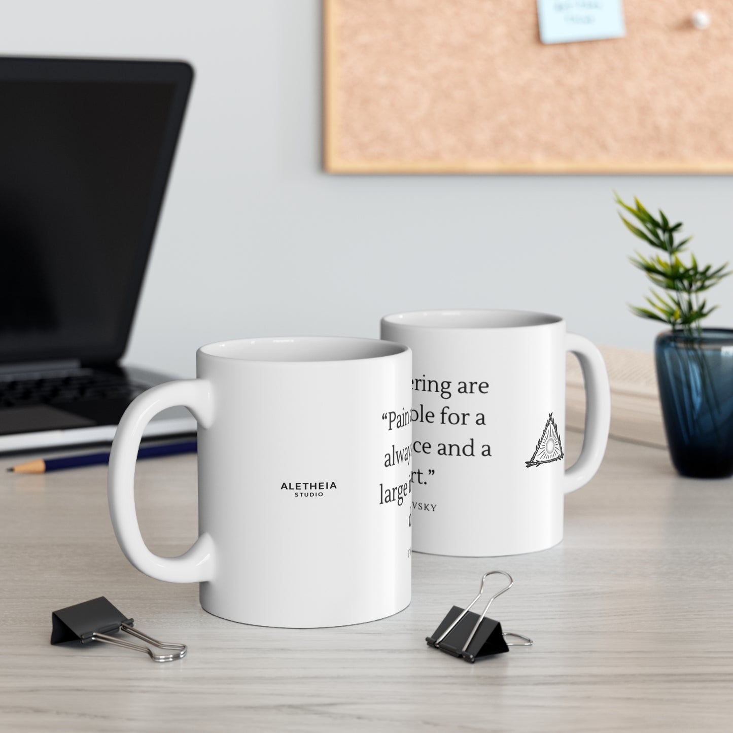 Quote about pain and suffering Mug | 11oz Ceramic Coffee Cup