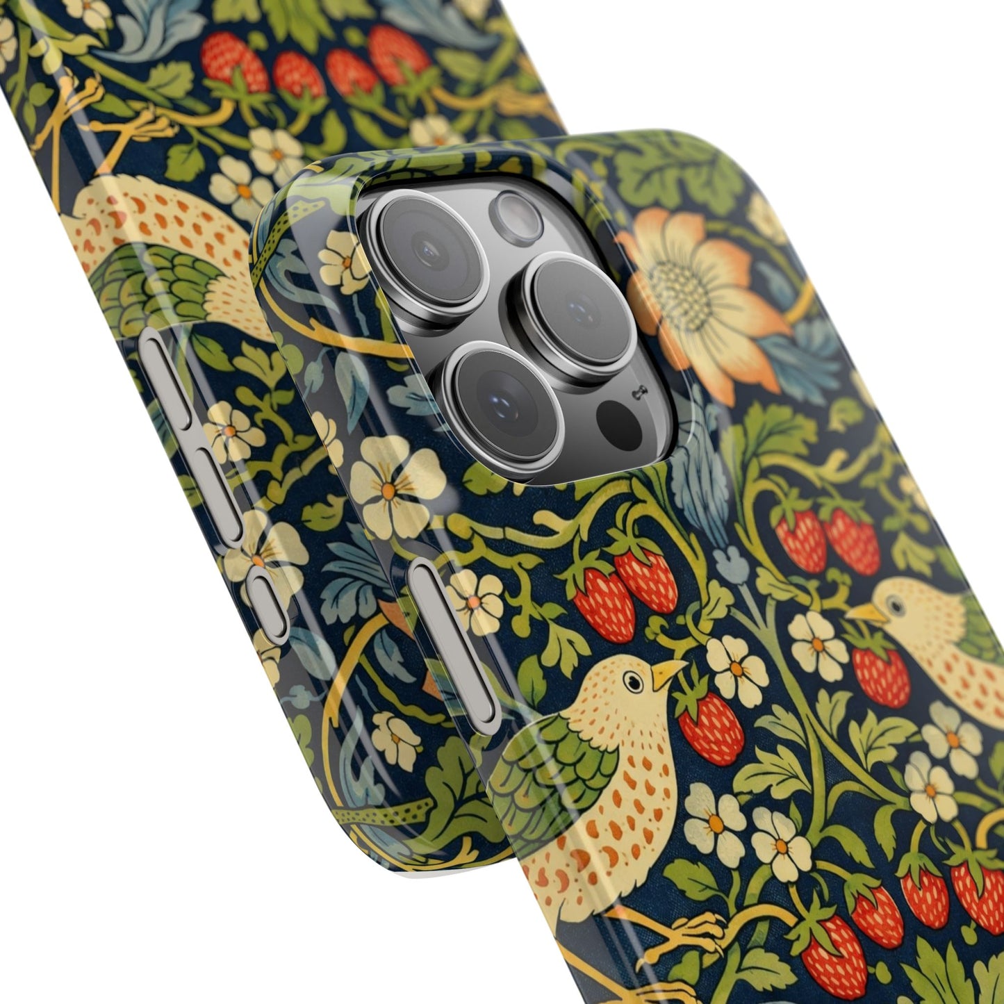 Slim Phone Case — Vintage William Morris Strawberry Thief Floral Pattern