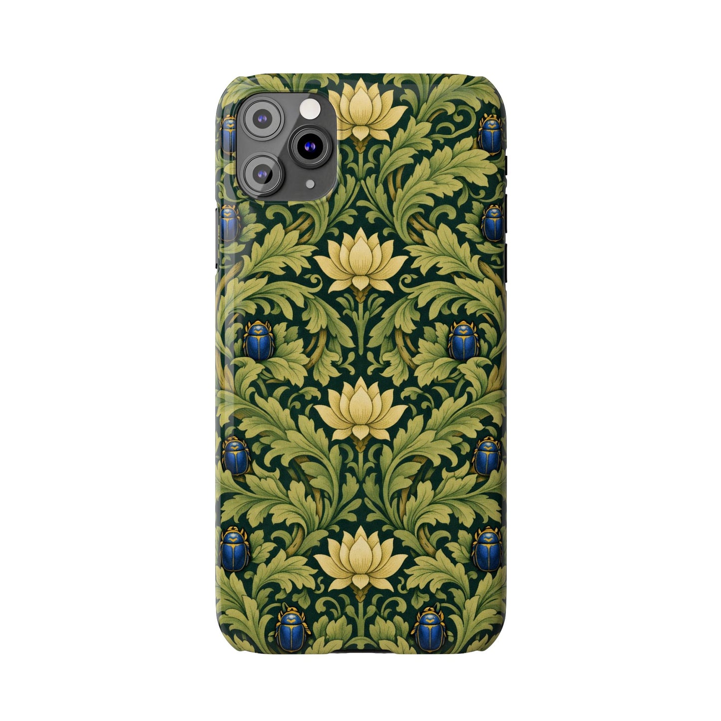 Vintage William Morris Green Lotus & Beetle Slim Phone Case