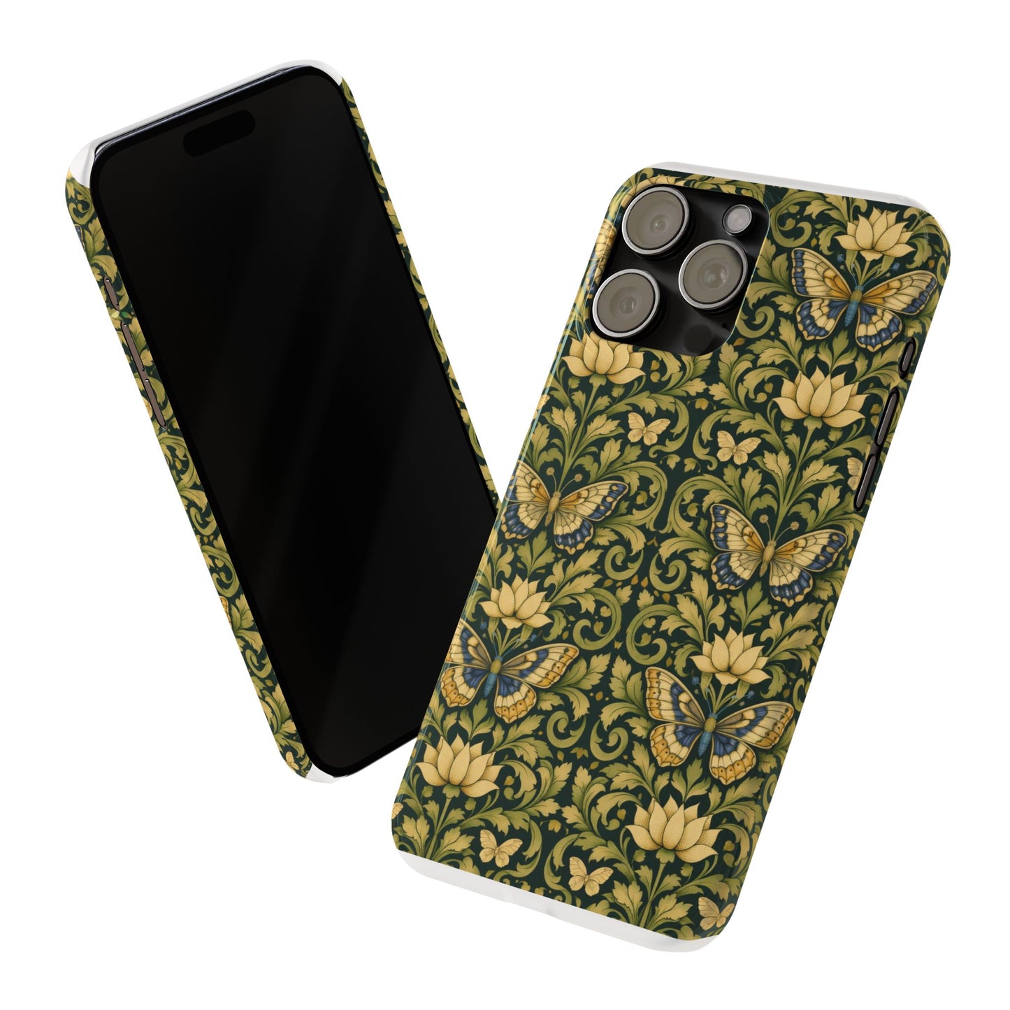 Victorian Butterfly Slim Phone Case — Vintage Floral Pattern